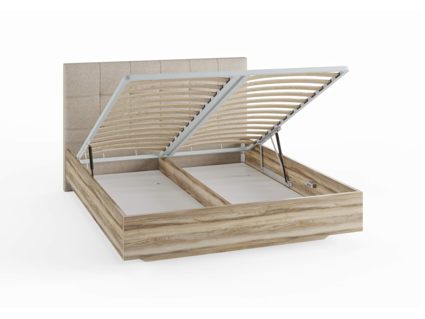 Кровать Сонум Vena Ясмунд + Кашемир Бежевый (с подъемным механизмом) 90х200