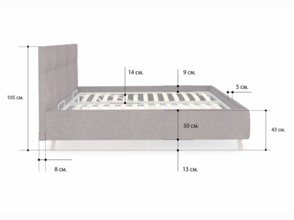 Кровать Сонум Bella Кашемир Синий 120х190