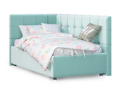 Кровать Nuvola Sabina угловая Velutto 14 120х200