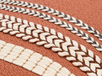 Декоративная подушка Tkano Ethnic Braids с вышивкой