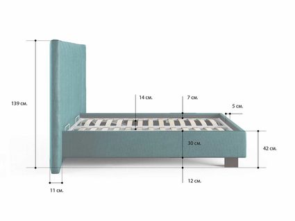 Кровать Сонум Barbara Рогожка Графит