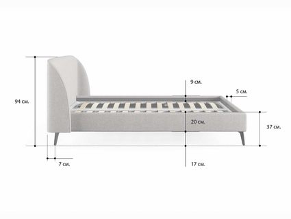 Кровать Сонум Rosa Рогожка Деним 90х190