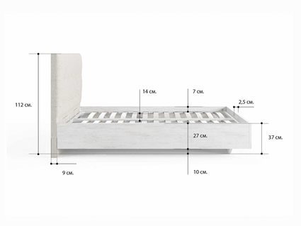 Кровать Сонум Vena Ясень Ориноко + Кашемир Латте 90х190